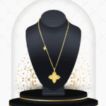 18K Yellow Gold Floral Diamond Pendant Necklace