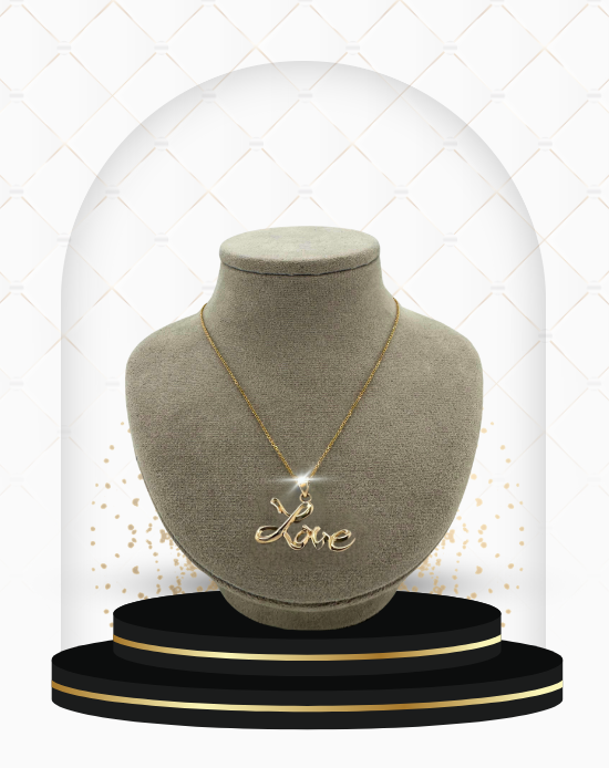 18K Gold - “Love” Script Necklace